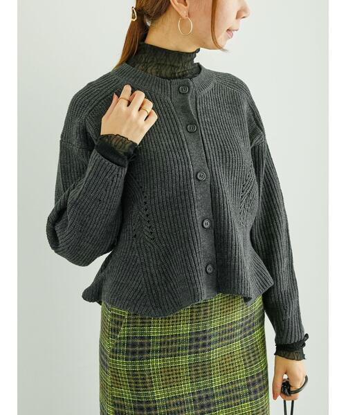 Te chichi（テチチ）の「ペプラムニットカーディガン（カーディガン