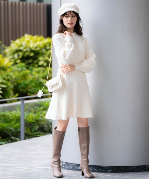WILLSELECTION(ウィルセレクション)の「ハイネック切替ニットワンピース(ワンピース・レディース・ブルー/ピンク/オフホワイト・MEDIUM)」の9枚目の写真