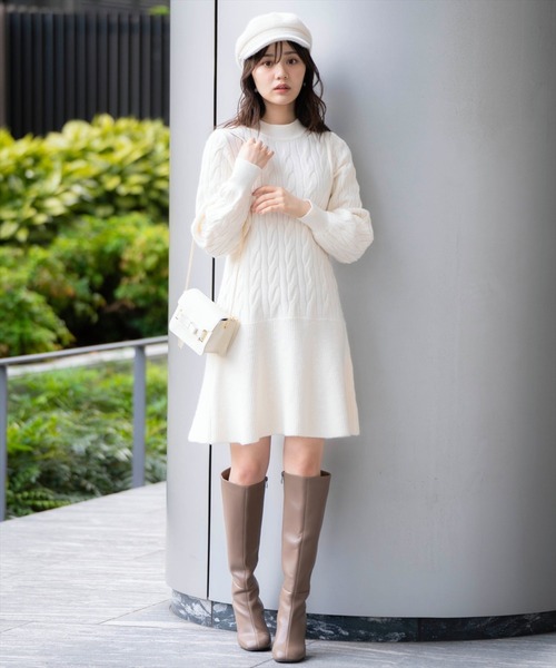 WILLSELECTION(ウィルセレクション)の「ハイネック切替ニットワンピース(ワンピース・レディース・ブルー/ピンク/オフホワイト・MEDIUM)」の11枚目の写真