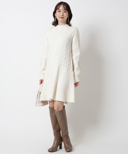 WILLSELECTION(ウィルセレクション)の「ハイネック切替ニットワンピース(ワンピース・レディース・ブルー/ピンク/オフホワイト・MEDIUM)」の15枚目の写真