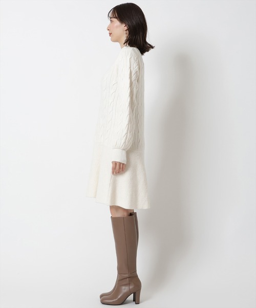 WILLSELECTION(ウィルセレクション)の「ハイネック切替ニットワンピース(ワンピース・レディース・ブルー/ピンク/オフホワイト・MEDIUM)」の16枚目の写真