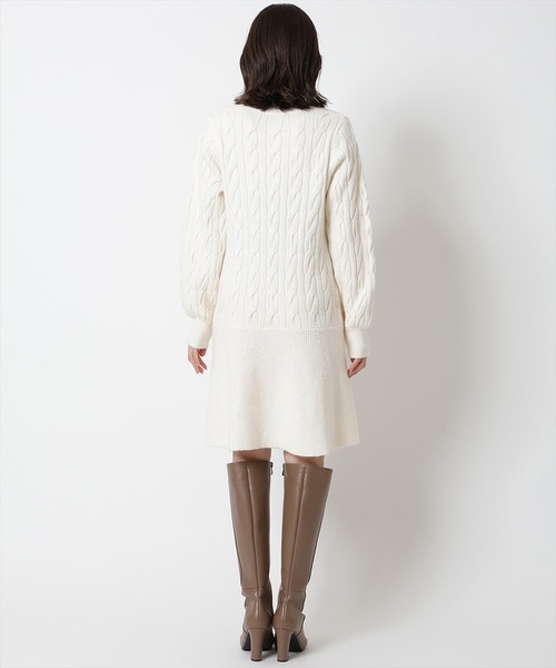 WILLSELECTION(ウィルセレクション)の「ハイネック切替ニットワンピース(ワンピース・レディース・ブルー/ピンク/オフホワイト・MEDIUM)」の17枚目の写真