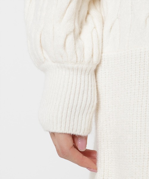 WILLSELECTION(ウィルセレクション)の「ハイネック切替ニットワンピース(ワンピース・レディース・ブルー/ピンク/オフホワイト・MEDIUM)」の19枚目の写真
