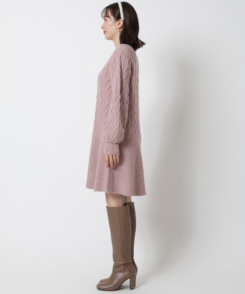 WILLSELECTION(ウィルセレクション)の「ハイネック切替ニットワンピース(ワンピース・レディース・ブルー/ピンク/オフホワイト・MEDIUM)」の22枚目の写真