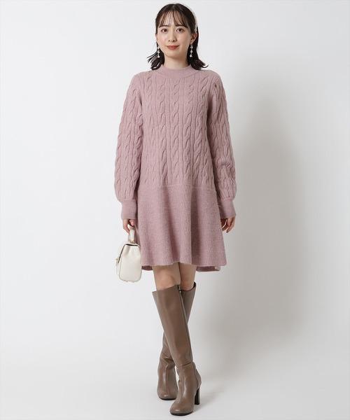 WILLSELECTION(ウィルセレクション)の「ハイネック切替ニットワンピース(ワンピース・レディース・ブルー/ピンク/オフホワイト・MEDIUM)」の21枚目の写真