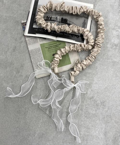 WEGO（ウィゴー）の「WEGO/セットリボンPUストラップ（スマホグッズ・レディース・ブラック/ホワイト・FREE）」の3枚目の写真