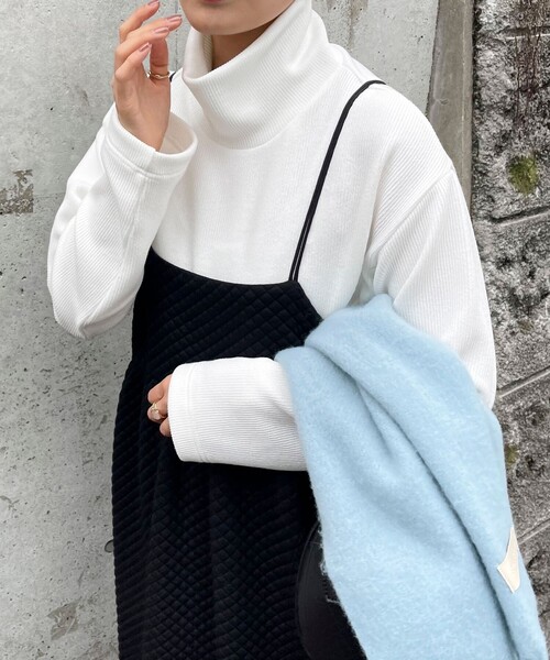 fredy emue（フレディエミュ）の「ニットソーハイネックプルオーバー（Tシャツ/カットソー・レディース・チャコールグレー/オレンジ/グレー/オフホワイト・38）」の11枚目の写真