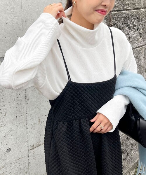 fredy emue（フレディエミュ）の「ニットソーハイネックプルオーバー（Tシャツ/カットソー・レディース・チャコールグレー/オレンジ/グレー/オフホワイト・38）」の12枚目の写真