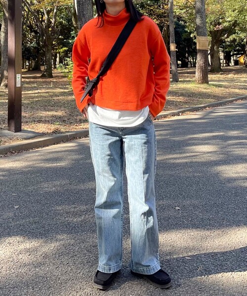 fredy emue（フレディエミュ）の「ニットソーハイネックプルオーバー（Tシャツ/カットソー・レディース・チャコールグレー/オレンジ/グレー/オフホワイト・38）」の16枚目の写真