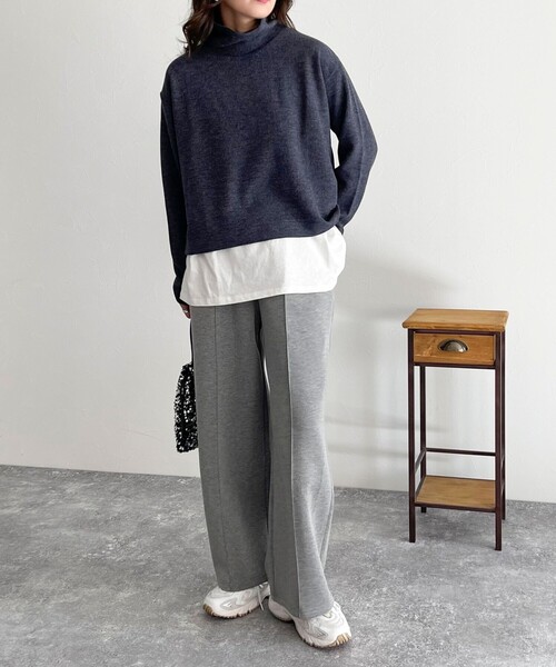 fredy emue（フレディエミュ）の「ニットソーハイネックプルオーバー（Tシャツ/カットソー・レディース・チャコールグレー/オレンジ/グレー/オフホワイト・38）」の22枚目の写真