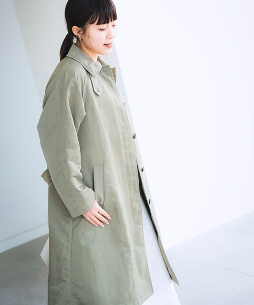 B:MING by BEAMS(ビーミングバイビームス)の「B:MING by BEAMS / ステンカラー コート(ステンカラーコート・レディース・ホワイト系その他5/ブラウン系その他/オリーブ・SMALL/MEDIUM)」の3枚目の写真