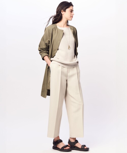 23区 L(ニジュウサンクオオキイサイズ)の「【撥水加工】ライトツイル ノーカラーコート(ノーカラーコート・レディース・ネイビー系/カーキ系/ベージュ系・48/46/44)」の17枚目の写真