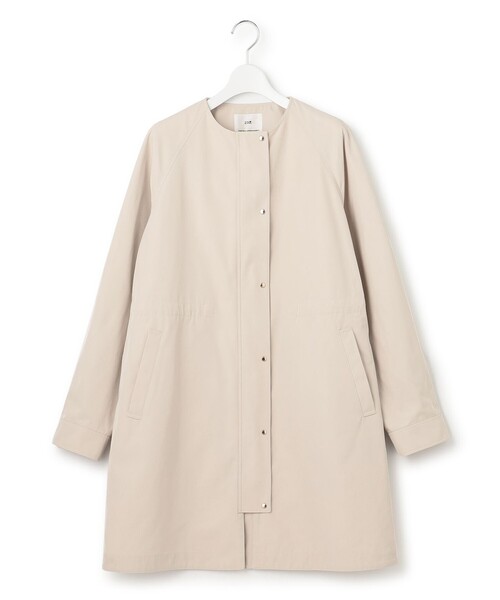 23区 L(ニジュウサンクオオキイサイズ)の「【撥水加工】ライトツイル ノーカラーコート(ノーカラーコート・レディース・ネイビー系/カーキ系/ベージュ系・48/46/44)」の5枚目の写真