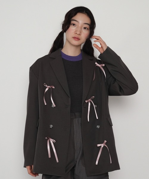 ジャケット・アウター Bibiy bibiy JENNY RIBBON CUFFS JACKET Bibiy bibiy JENNY RIBBON CUFFS JACKET