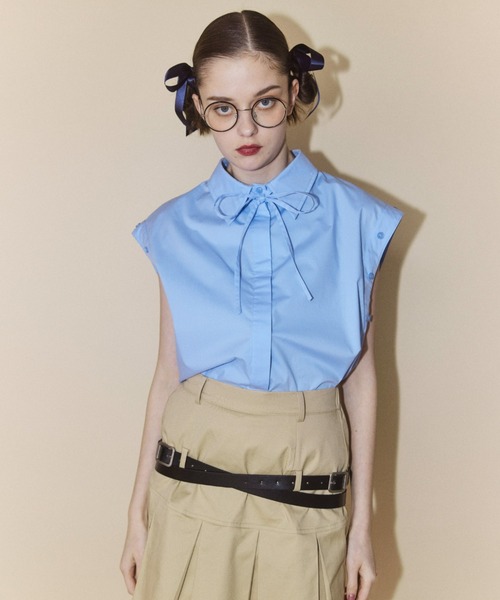 Candy Stripper（キャンディストリッパー）の「FOR YOU シャツ（シャツ/ブラウス・レディース・ピンク/オフホワイト/ライトブルー/ブラック・2）」の9枚目の写真