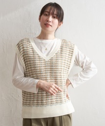 アンサンブル ニット 配色」に該当するレディースのTシャツ