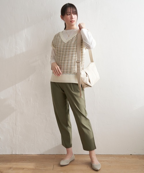 ikka(イッカ)の「【2点セット/親子コーデ】ブークレMIXニットベストアンサンブル(Tシャツ/カットソー・レディース・スカイブルー/ネイビー/ミント/ベージュ/チャコールグレー・L/S/M)」の10枚目の写真