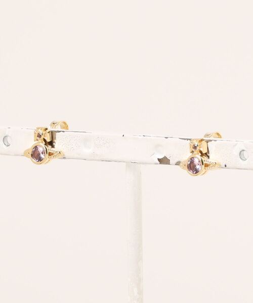 Vivienne Westwood(ヴィヴィアンウエストウッド)の「LONDON ORB EARRINGS(ピアス(両耳用)・レディース・シルバー/ゴールド系1/ゴールド系/ピンク系その他/ピンク・FREE)」の3枚目の写真