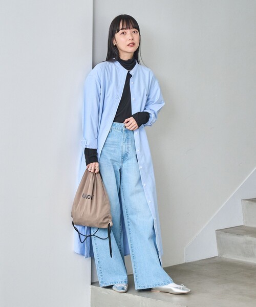 POLO BCS（ポロ ビーシーエス）の「POLO BCS(ポロ・ビーシーエス)別注オックスフォードバンドカラーシャツワンピース（ワンピース・レディース・ホワイト/ライトブルー/その他1・FREE）」の11枚目の写真