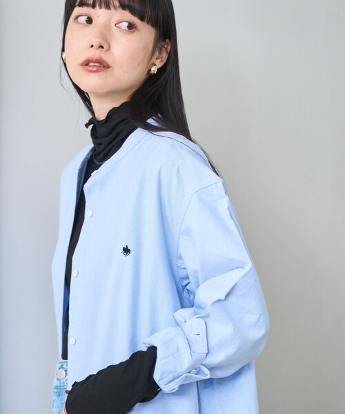 POLO BCS（ポロ ビーシーエス）の「POLO BCS(ポロ・ビーシーエス)別注オックスフォードバンドカラーシャツワンピース（ワンピース・レディース・ホワイト/ライトブルー/その他1・FREE）」の13枚目の写真