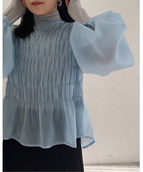 leimn（レイムン）の「シャーリングブラウス（シャツ/ブラウス・レディース・ライトブルー/ブラック/アイボリー・M）」の20枚目の写真