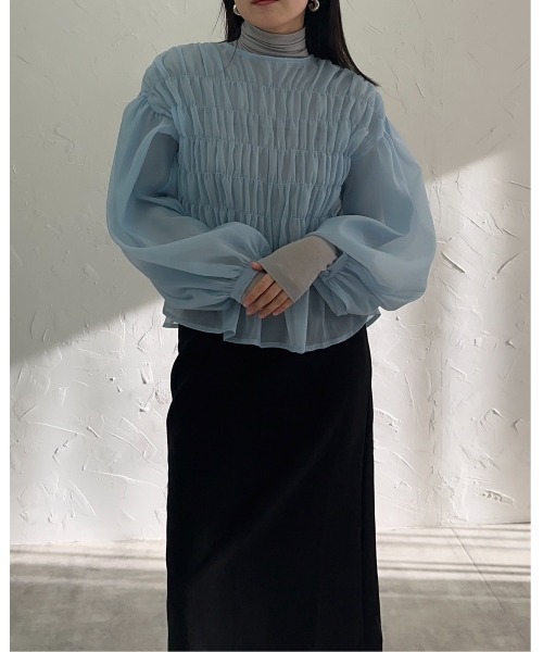 leimn（レイムン）の「シャーリングブラウス（シャツ/ブラウス・レディース・ライトブルー/ブラック/アイボリー・M）」の22枚目の写真