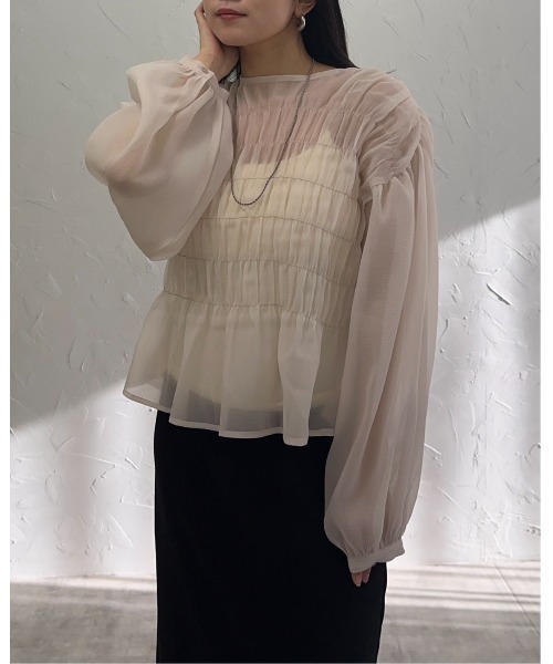 leimn（レイムン）の「シャーリングブラウス（シャツ/ブラウス・レディース・ライトブルー/ブラック/アイボリー・M）」の10枚目の写真