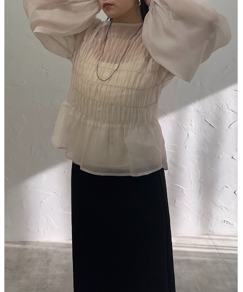 leimn（レイムン）の「シャーリングブラウス（シャツ/ブラウス・レディース・ライトブルー/ブラック/アイボリー・M）」の8枚目の写真