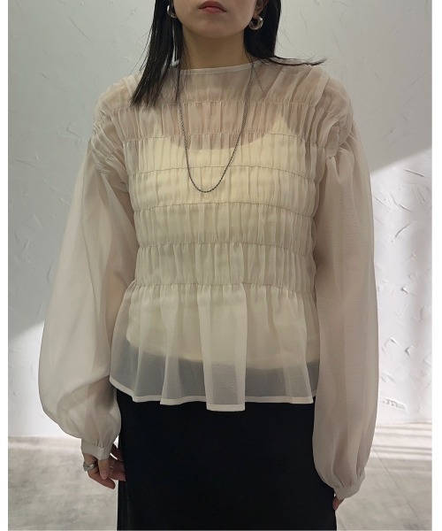 leimn（レイムン）の「シャーリングブラウス（シャツ/ブラウス・レディース・ライトブルー/ブラック/アイボリー・M）」の13枚目の写真