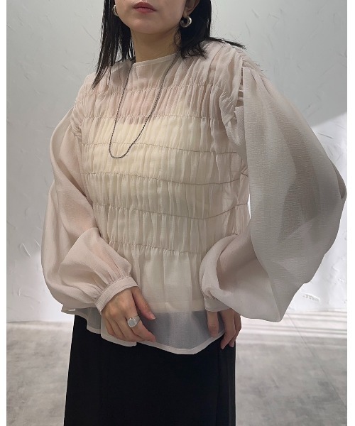 leimn（レイムン）の「シャーリングブラウス（シャツ/ブラウス・レディース・ライトブルー/ブラック/アイボリー・M）」の14枚目の写真