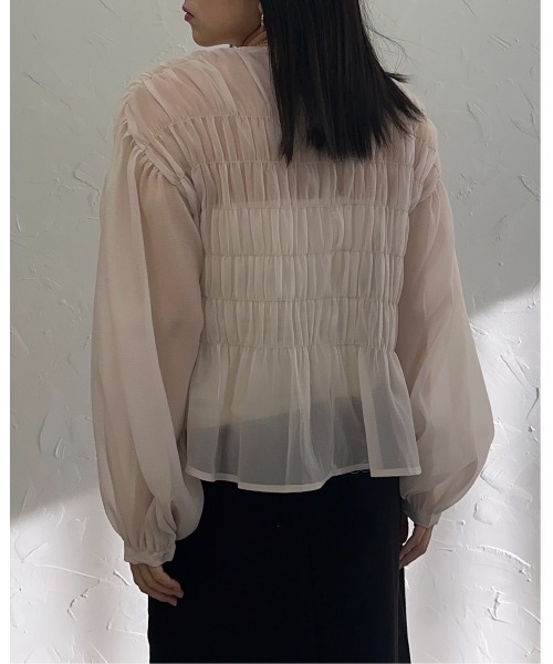 leimn（レイムン）の「シャーリングブラウス（シャツ/ブラウス・レディース・ライトブルー/ブラック/アイボリー・M）」の7枚目の写真