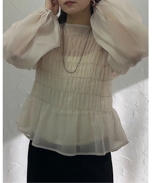 leimn（レイムン）の「シャーリングブラウス（シャツ/ブラウス・レディース・ライトブルー/ブラック/アイボリー・M）」の11枚目の写真