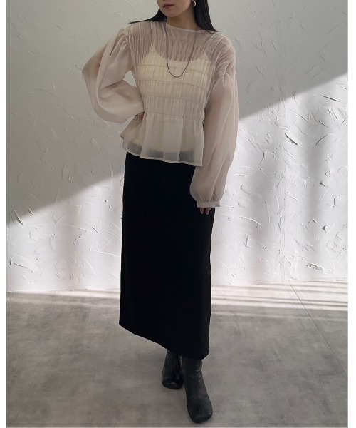 leimn（レイムン）の「シャーリングブラウス（シャツ/ブラウス・レディース・ライトブルー/ブラック/アイボリー・M）」の15枚目の写真