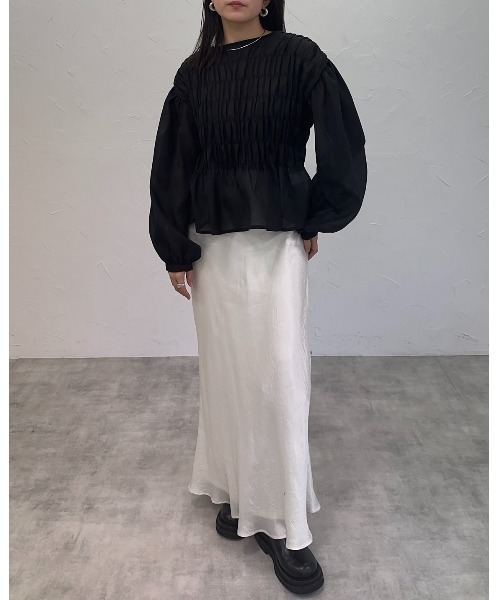 leimn（レイムン）の「シャーリングブラウス（シャツ/ブラウス・レディース・ライトブルー/ブラック/アイボリー・M）」の4枚目の写真