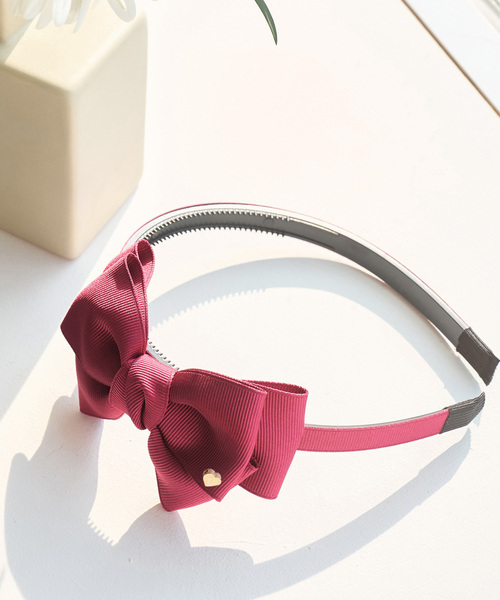 ROPE' PICNIC（ロペピクニック）の「【KIDS】グログランリボンカチューシャ/セレモニー（カチューシャ・キッズ・サックスブルー/ライトグレー/ラベンダー/ピンク/ネイビー/キナリ/ライトグリーン/レッド・FREE）」の8枚目の写真