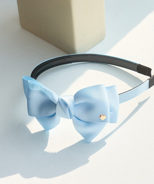 ROPE' PICNIC（ロペピクニック）の「【KIDS】グログランリボンカチューシャ/セレモニー（カチューシャ・キッズ・サックスブルー/ライトグレー/ラベンダー/ピンク/ネイビー/キナリ/ライトグリーン/レッド・FREE）」の5枚目の写真