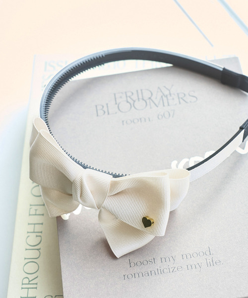 ROPE' PICNIC（ロペピクニック）の「【KIDS】グログランリボンカチューシャ/セレモニー（カチューシャ・キッズ・サックスブルー/ライトグレー/ラベンダー/ピンク/ネイビー/キナリ/ライトグリーン/レッド・FREE）」の10枚目の写真