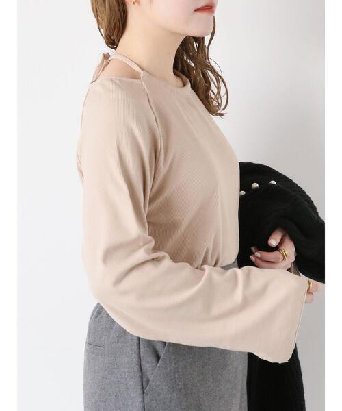 ehka sopo(エヘカソポ)の「バックリボンカットソー(Tシャツ/カットソー・レディース・ベージュ/キナリ/グレー・F)」の1枚目の写真