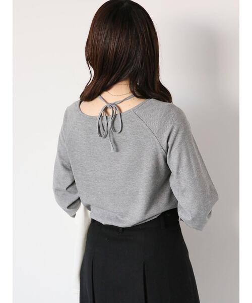 ehka sopo(エヘカソポ)の「バックリボンカットソー(Tシャツ/カットソー・レディース・ベージュ/キナリ/グレー・F)」の3枚目の写真