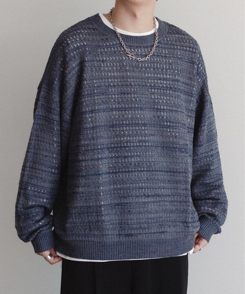 epnok(エプノック)の「メランジメッシュルーズニット(ニット/セーター・メンズ・ブラック/ブルー・LARGE/MEDIUM/SMALL)」の2枚目の写真