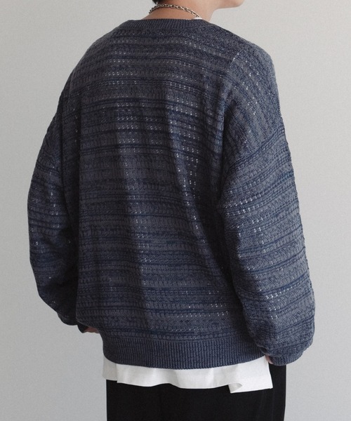 epnok(エプノック)の「メランジメッシュルーズニット(ニット/セーター・メンズ・ブラック/ブルー・LARGE/MEDIUM/SMALL)」の13枚目の写真