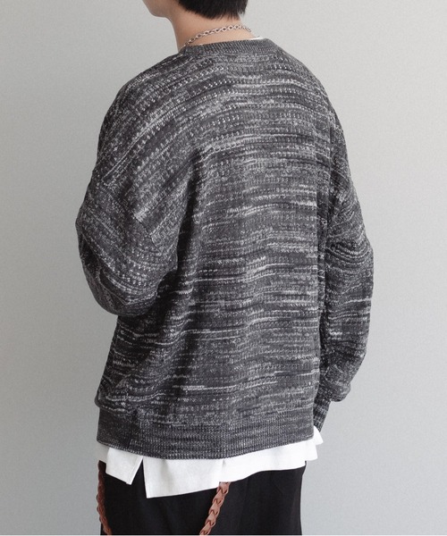 epnok(エプノック)の「メランジメッシュルーズニット(ニット/セーター・メンズ・ブラック/ブルー・LARGE/MEDIUM/SMALL)」の4枚目の写真