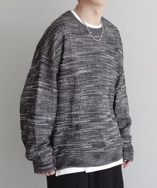 epnok(エプノック)の「メランジメッシュルーズニット(ニット/セーター・メンズ・ブラック/ブルー・LARGE/MEDIUM/SMALL)」の5枚目の写真