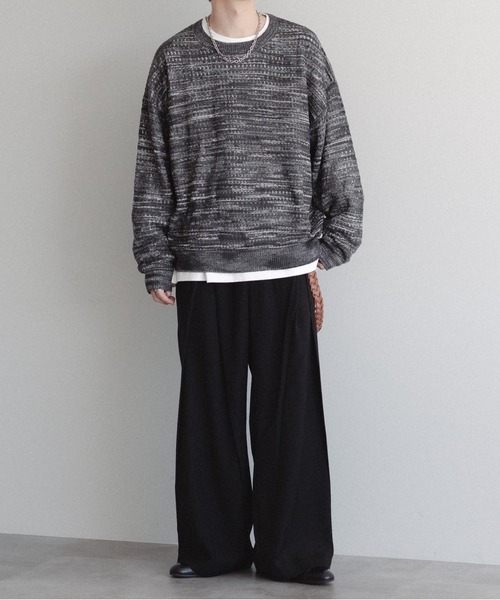 epnok(エプノック)の「メランジメッシュルーズニット(ニット/セーター・メンズ・ブラック/ブルー・LARGE/MEDIUM/SMALL)」の6枚目の写真