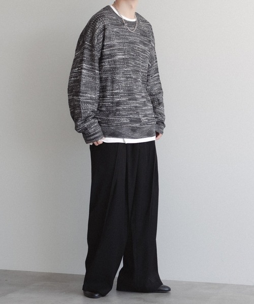 epnok(エプノック)の「メランジメッシュルーズニット(ニット/セーター・メンズ・ブラック/ブルー・LARGE/MEDIUM/SMALL)」の9枚目の写真