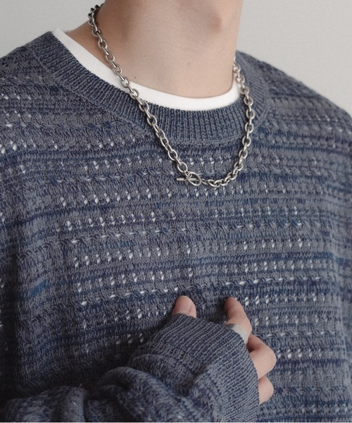 epnok(エプノック)の「メランジメッシュルーズニット(ニット/セーター・メンズ・ブラック/ブルー・LARGE/MEDIUM/SMALL)」の19枚目の写真