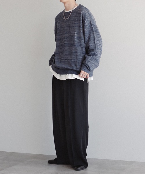 epnok(エプノック)の「メランジメッシュルーズニット(ニット/セーター・メンズ・ブラック/ブルー・LARGE/MEDIUM/SMALL)」の15枚目の写真