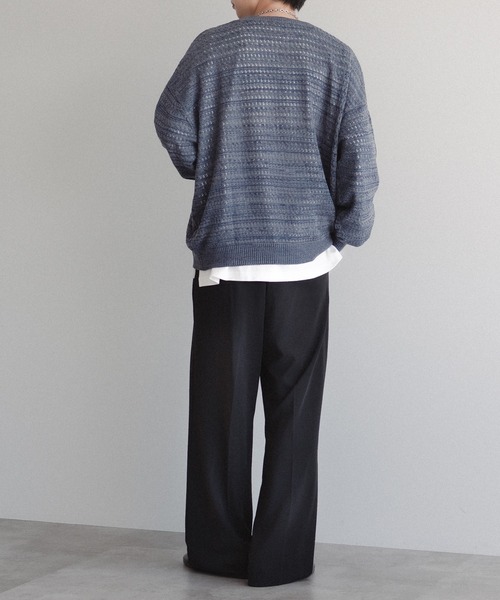 epnok(エプノック)の「メランジメッシュルーズニット(ニット/セーター・メンズ・ブラック/ブルー・LARGE/MEDIUM/SMALL)」の16枚目の写真