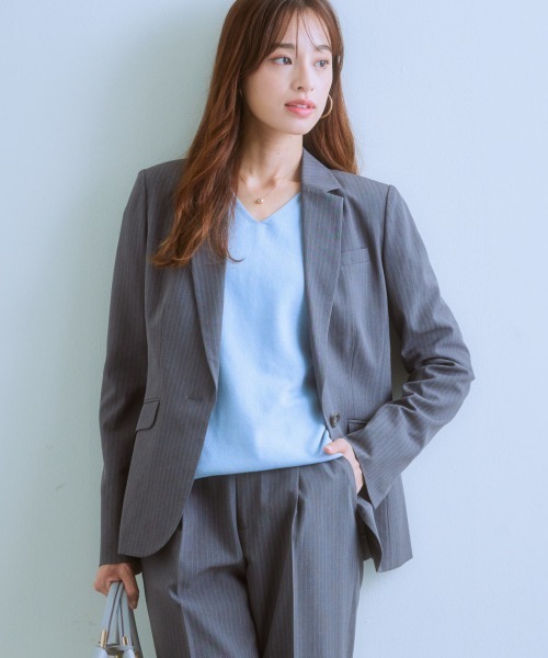 7days Life Styling(セブンデイズライフスタイリング)の「コクーンシルエットVネックセーター(静電防止・毛玉になりにくい・UVカット・タンブル乾燥OK)(ニット/セーター・レディース・ネイビー/ラベンダー/サックスブルー/アイボリー/杢グレー・S/M/L/LL)」の11枚目の写真
