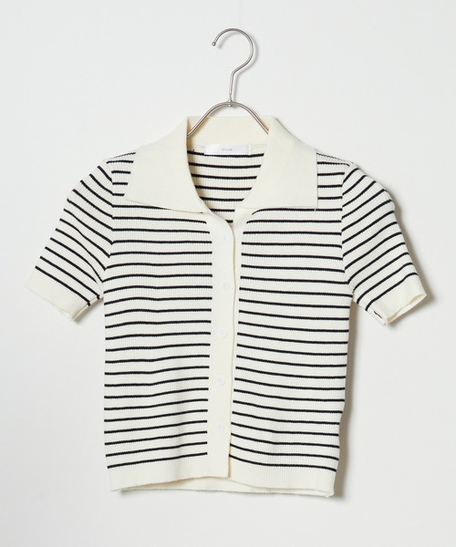 セール】△Border Knit Polo / ボーダーニットポロ（ポロシャツ